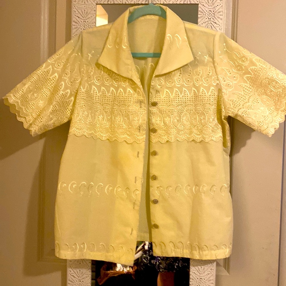 Button down eyelet Blouse